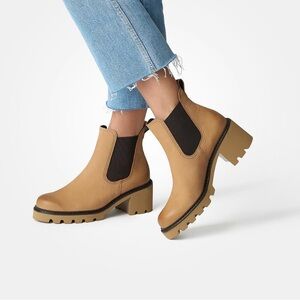 Paul Green Shasta Chelsea Boot Ankle Bootie Sahara Tan Nubuck Leather US Size 8